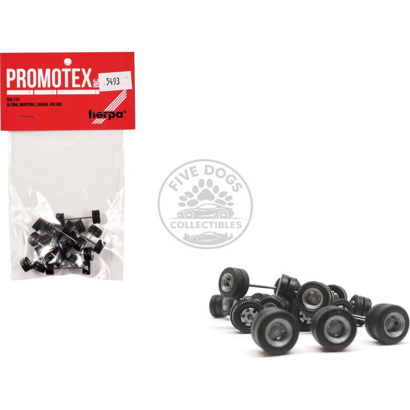 goldhofer trailer wheelsets (12 sets) 1/87 (ho) plastic model by promotex