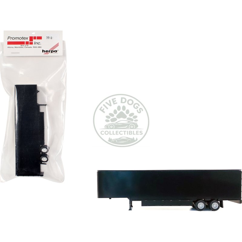 48ft moving van trailer black 1/87 (ho) plastic model by promotex