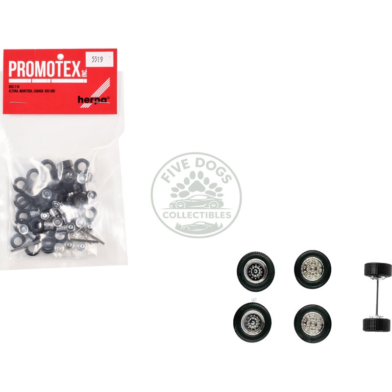 super singles with fronts sets of wheels (10 sets) 1/87 (ho) plastic model by promotex