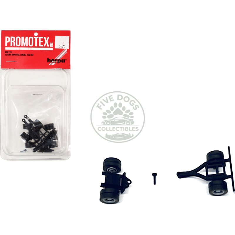 lowboy single axle booster with integrated rear axle and fenders (2 sets) 1/87 (ho) plastic model by promotex