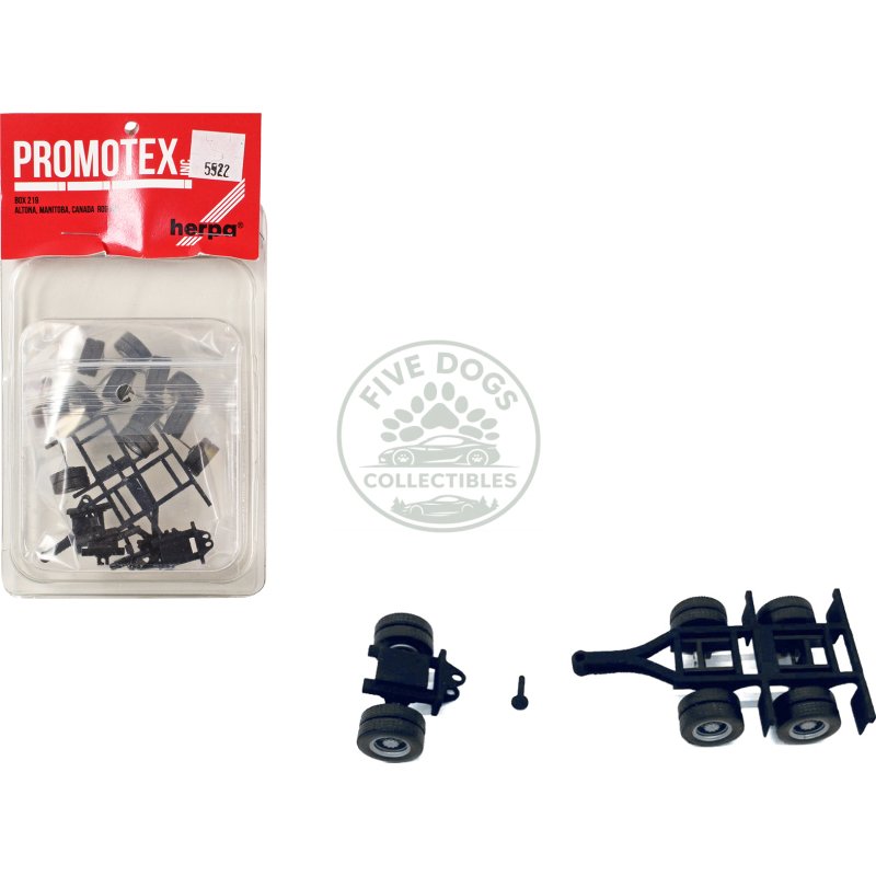 lowboy dual axle booster with integrated rear axle and fenders (2 sets) 1/87 (ho) plastic model by promotex