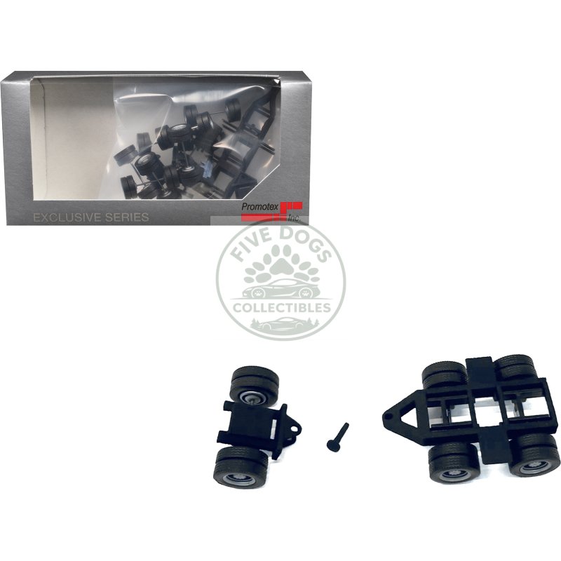 lowboy dual axle booster with integrated rear axle (2 sets) 1/87 (ho) plastic model by promotex