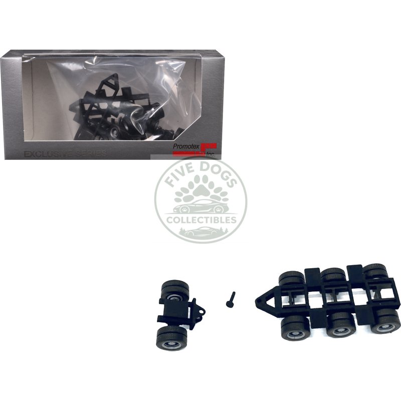 lowboy tri axle booster with integrated rear axle (2 sets) 1/87 (ho) plastic model by promotex