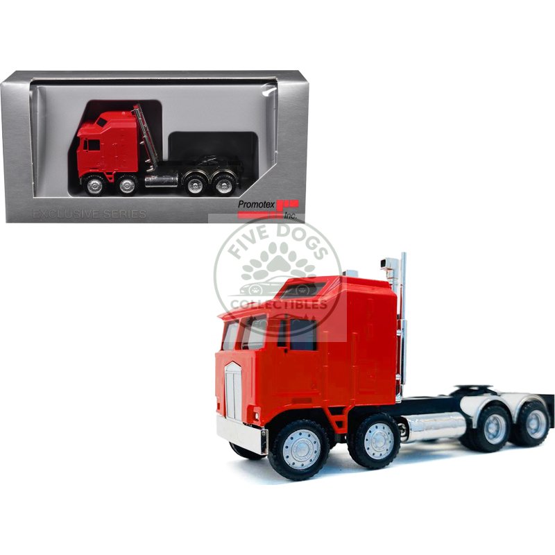 k100 5 bar grill twin steer truck tractor red 1/87 (ho) plastic model car by promotex