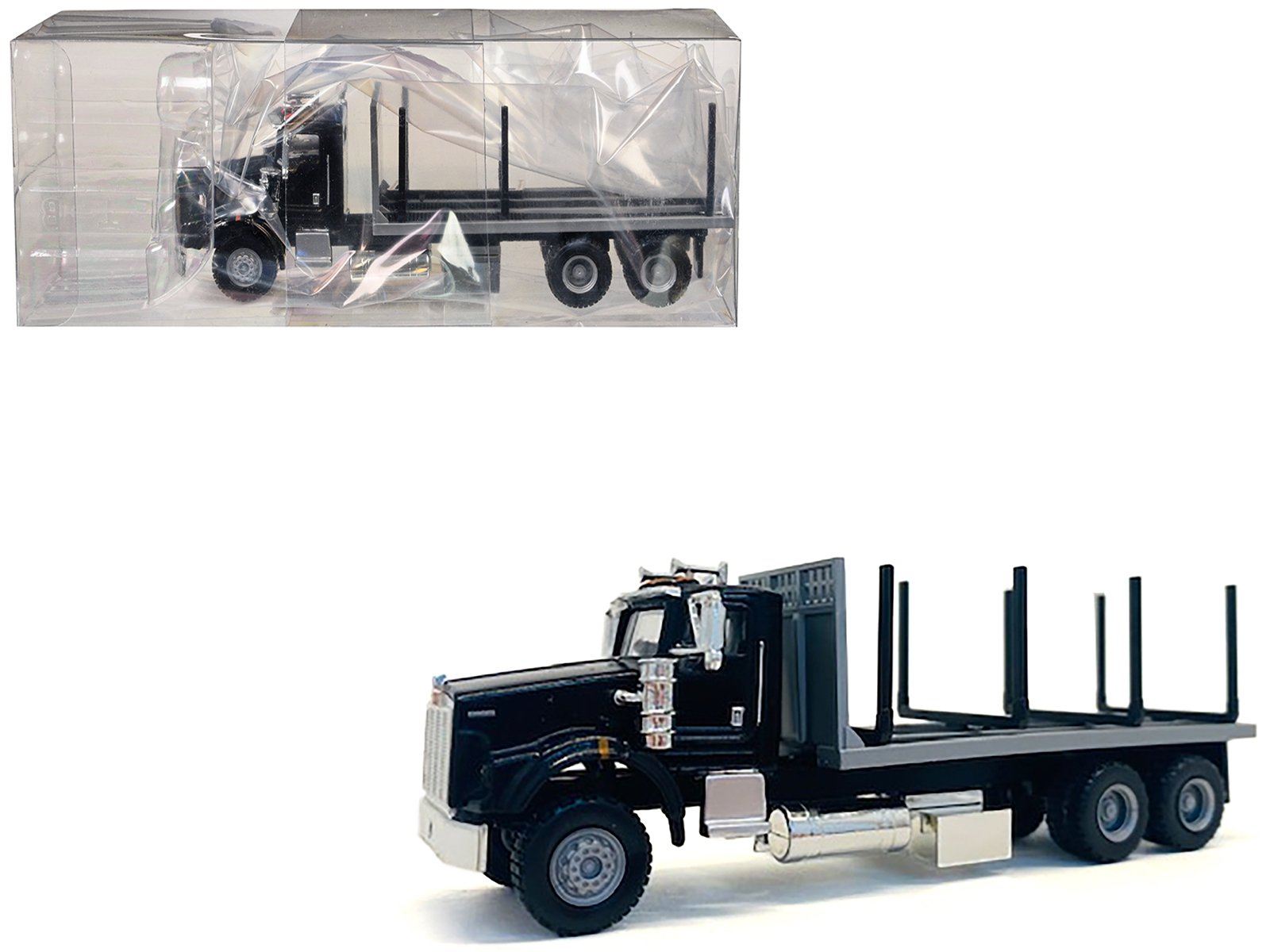 kenworth t800 stake bed truck black 1/87 (ho) plastic model car by promotex kenworth t800 stake bed truck black 1/87 (ho) plastic model car by promotex