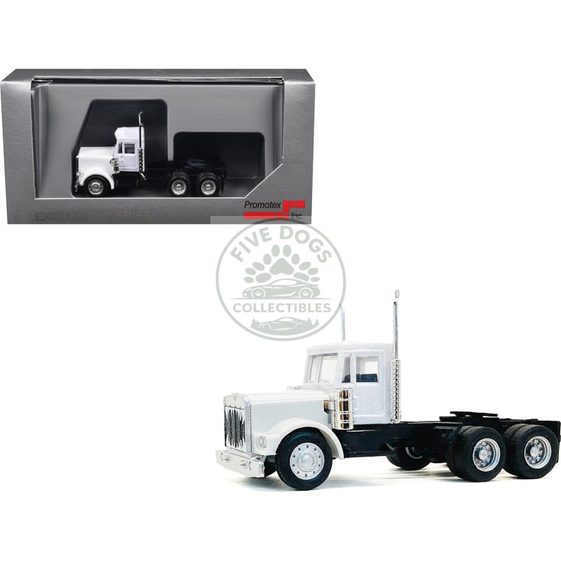 kenworth w900 short day cab white 1/87 (ho) plastic model car by promotex
