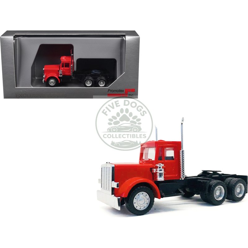 peterbilt short day cab with updated grill red 1/87 (ho) plastic model car by promotex