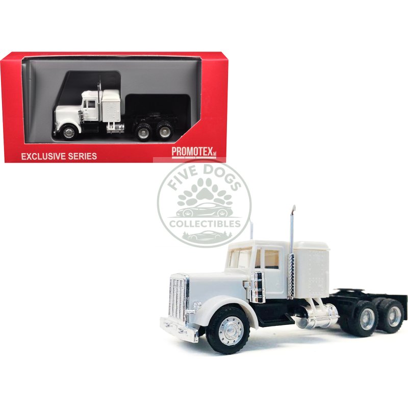 peterbilt sleeper cab white 1/87 (ho) plastic model car by promotex