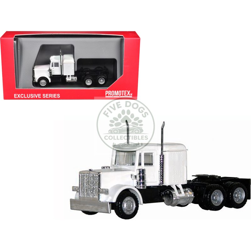peterbilt long tractor white 1/87 (ho) plastic model car by promotex