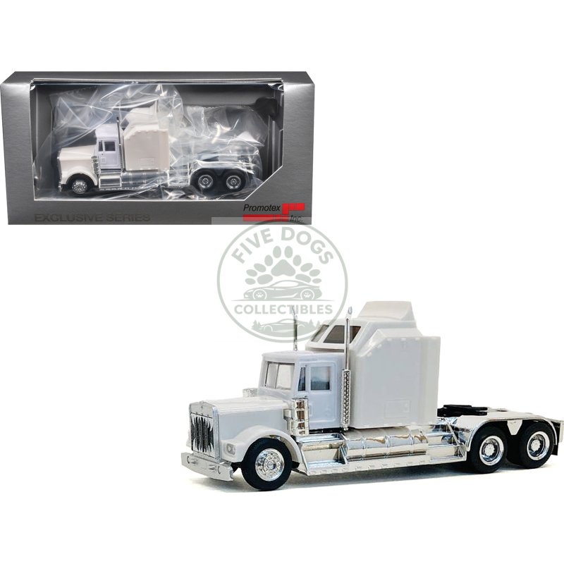 kenworth w900 with extra large sleeper white 1/87 (ho) plastic model car by promotex