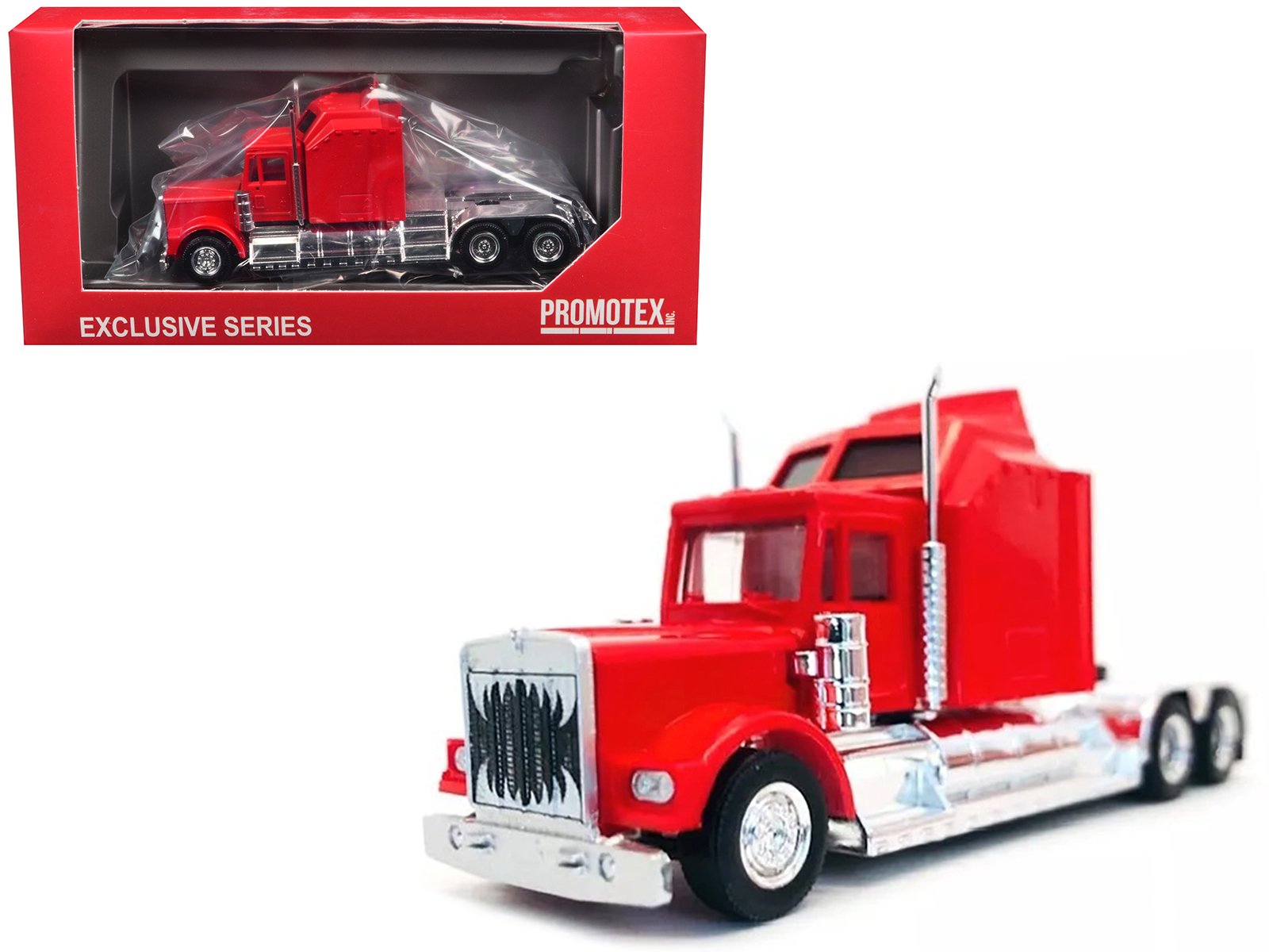 kenworth w900 with extra large sleeper red 1/87 (ho) plastic model car by promotex kenworth w900 with extra large sleeper red 1/87 (ho) plastic model car by promotex