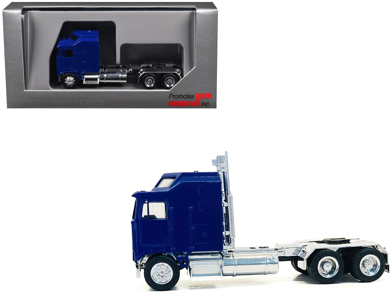 kenworth k100 with 1 bar grill and x long chrome chassis blue 1/87 (ho) plastic model car by promotex kenworth k100 with 1 bar grill and x long chrome chassis blue 1/87 (ho) plastic model car by promotex