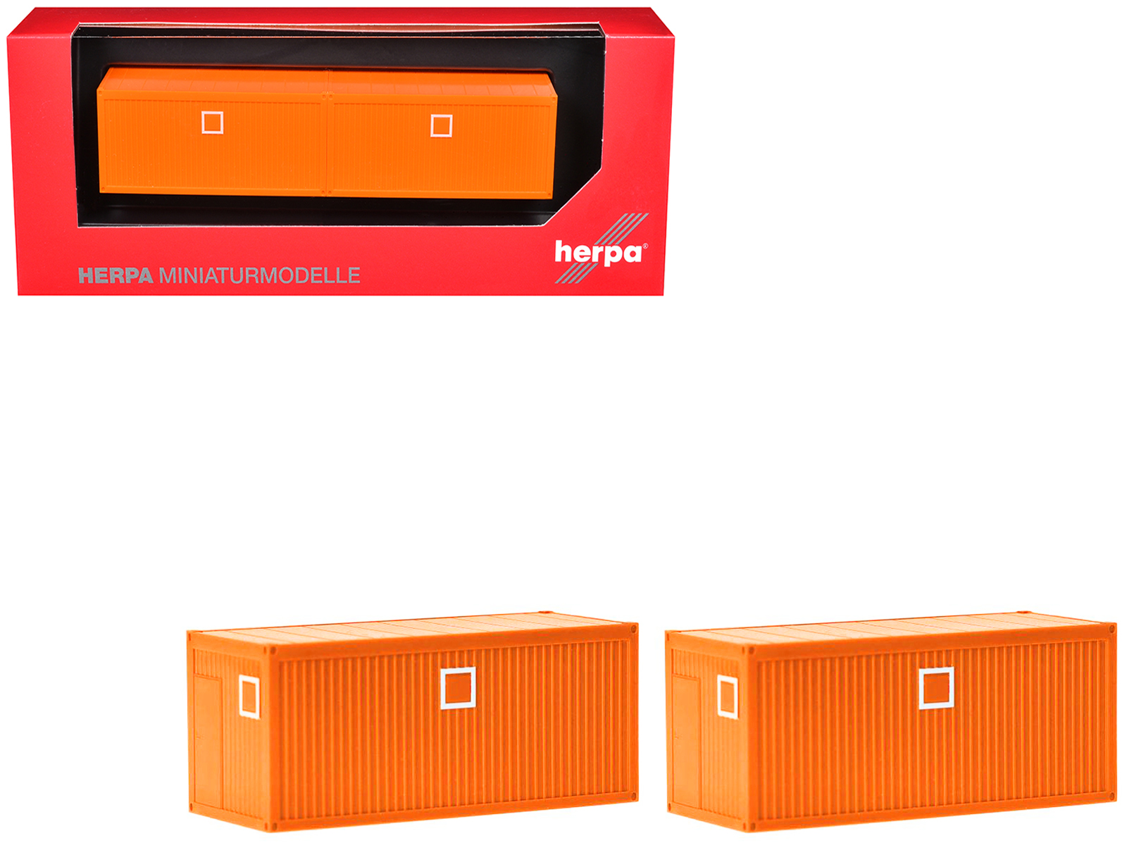 mobile offices orange set of 2 pieces 1/87 (ho) plastic model by herpa mobile offices orange set of 2 pieces 1/87 (ho) plastic model by herpa