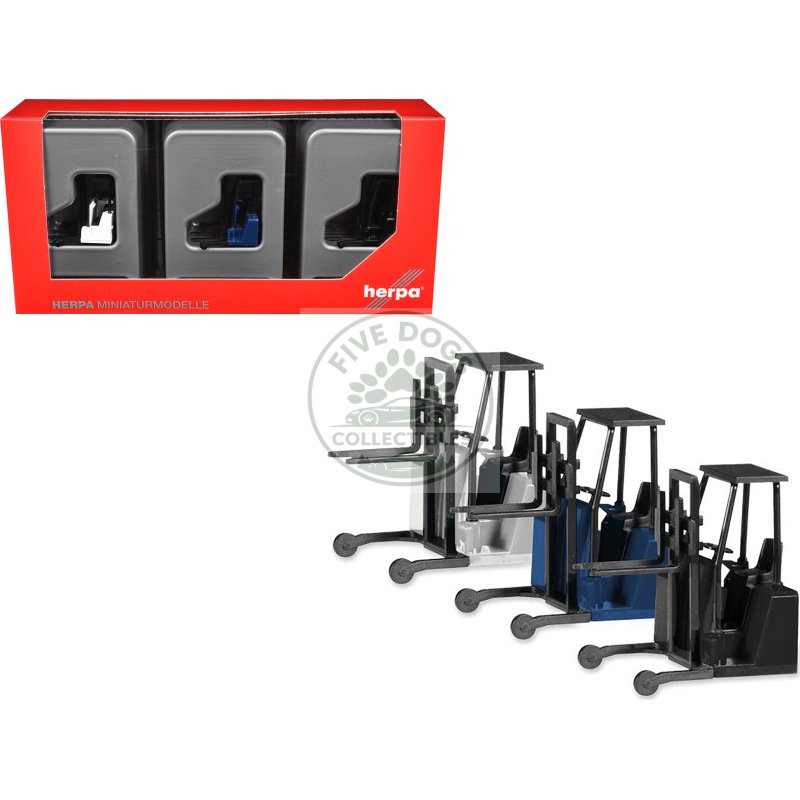 forklifts with trailer bumper 3 piece set 1/87 (ho) plastic models by promotex