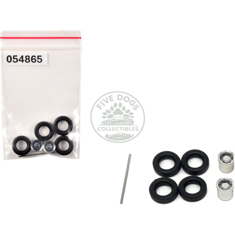 rear low profile wheelset chrome 1/87 (ho) plastic model by promotex