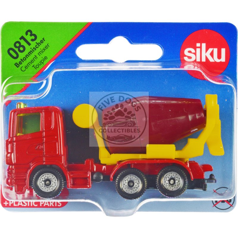 cement mixer red and yellow diecast model by siku