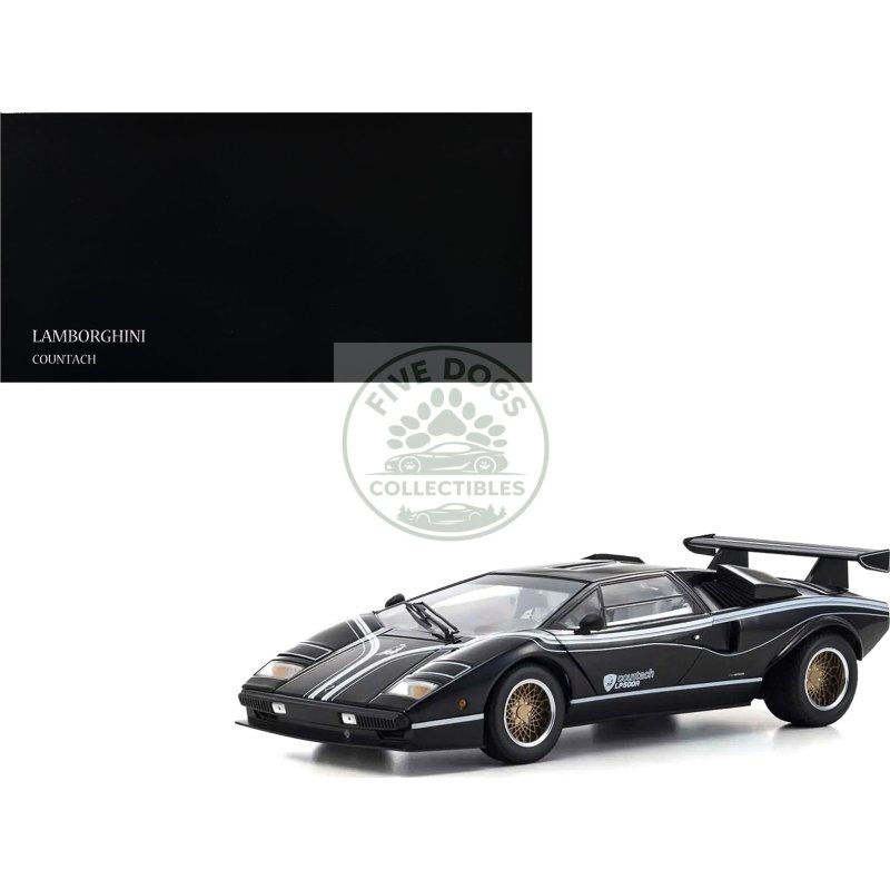lamborghini countach lp 500r black with white interior 1/18 diecast model car by kyosho