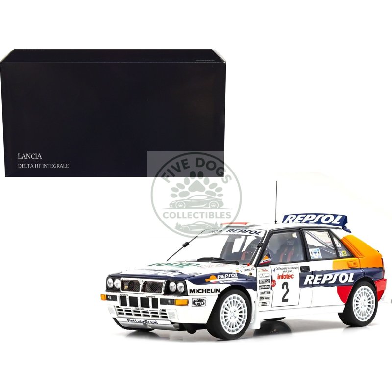 lancia delta hf integrale evoluzione #2 carlos sainz luis moya "jolly club" "tour de corse rallye de france" (1993) 1/18 diecast model car by kyosho