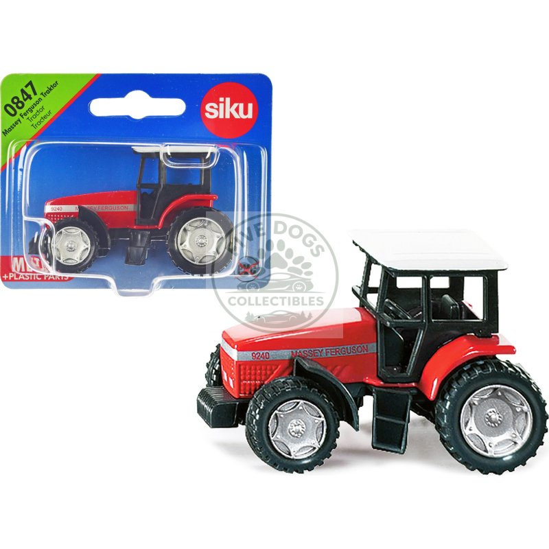 massey ferguson 9240 tractor red with white top diecast model by siku