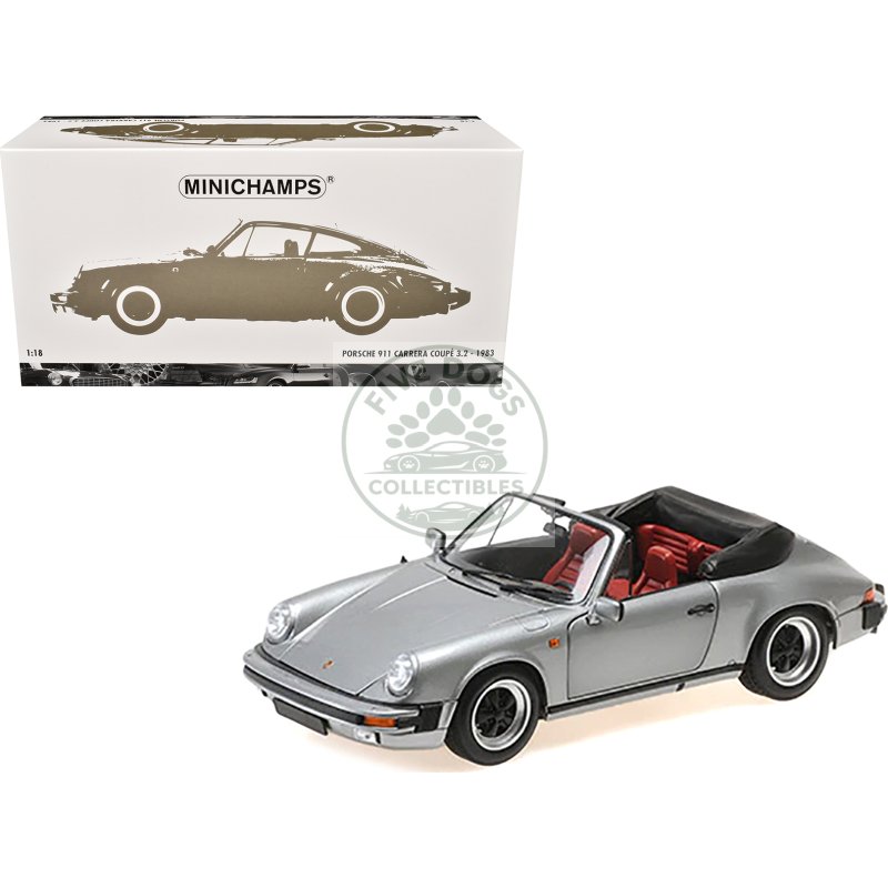 1983 porsche 911 carrera cabriolet 3.2 gray metallic 1/18 diecast model car by minichamps