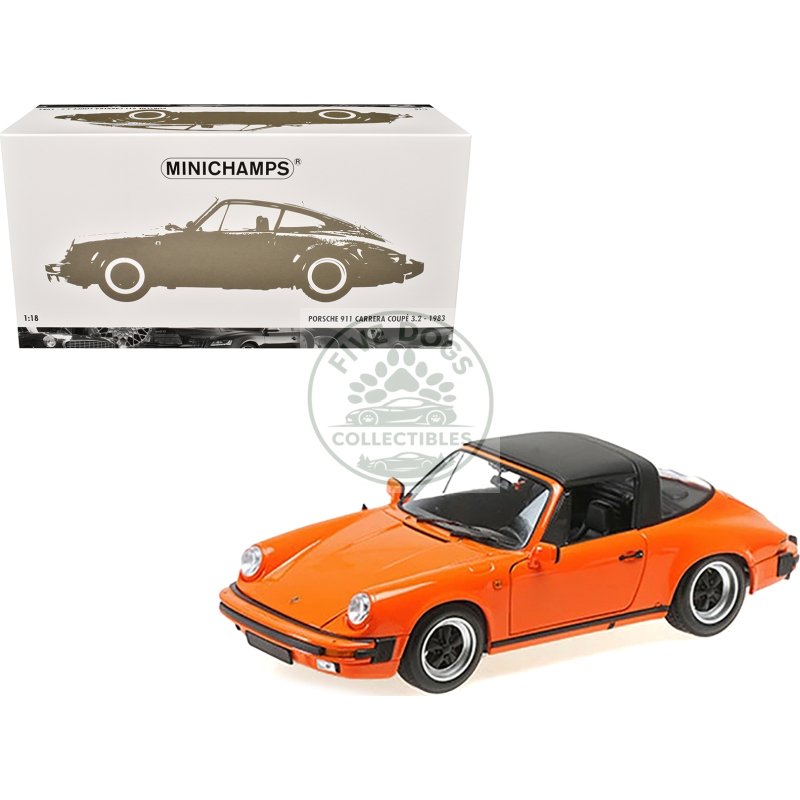1983 porsche 911 carrera targa 3.2 orange 1/18 diecast model car by minichamps