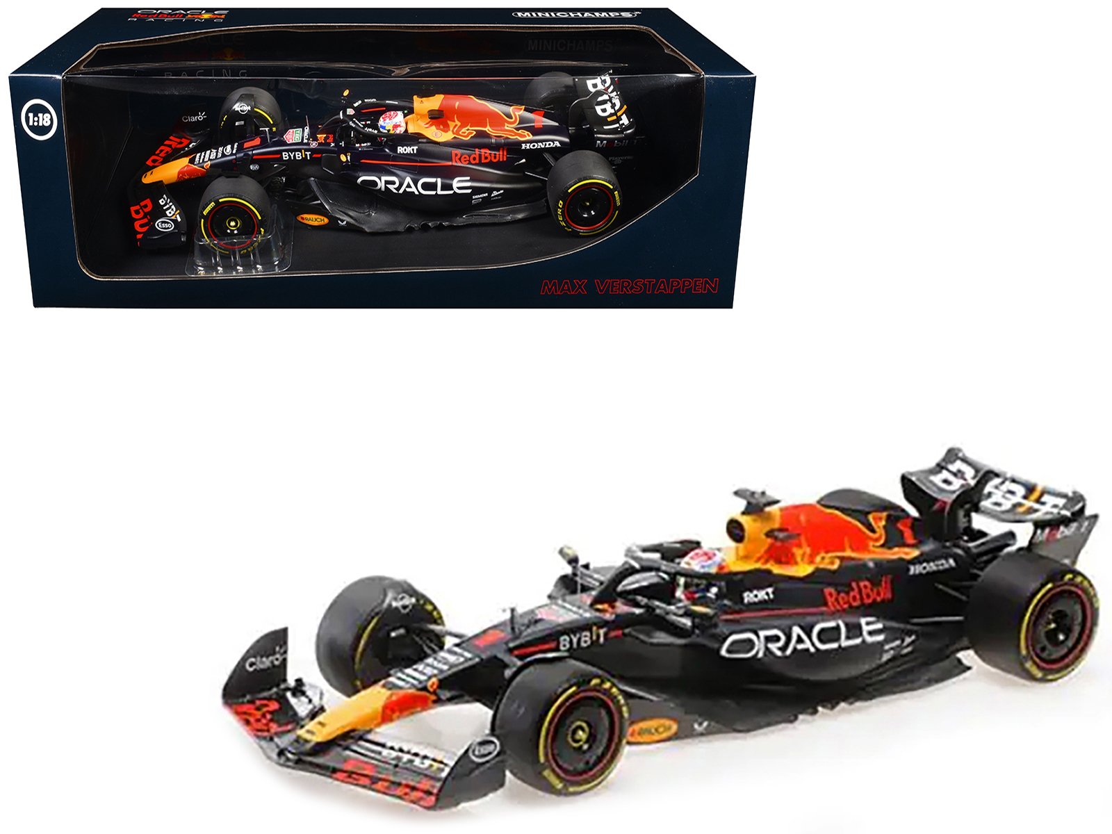 red bull racing rb19 #1 max verstappen "oracle" winner f1 formula one "italian gp" (2023) with driver limited edition to 160 pieces worldwide 1/18 diecast model car by minichamps red bull racing rb19 #1 max verstappen "oracle" winner f1 formula one "italian gp" (2023) with driver limited edition to 160 pieces worldwide 1/18 diecast model car by minichamps