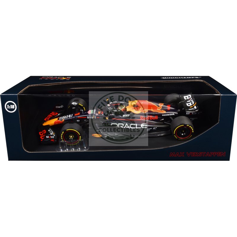 red bull racing rb19 #1 max verstappen "oracle" winner f1 formula one "abu dhabi gp" (2023) with driver limited edition to 204 pieces worldwide 1/18 diecast model car by minichamps