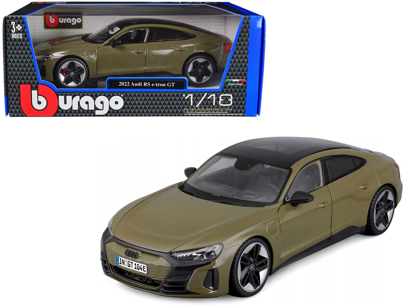 2022 audi rs e tron gt dark green with sunroof 1/18 diecast model car by bburago 2022 audi rs e tron gt dark green with sunroof 1/18 diecast model car by bburago