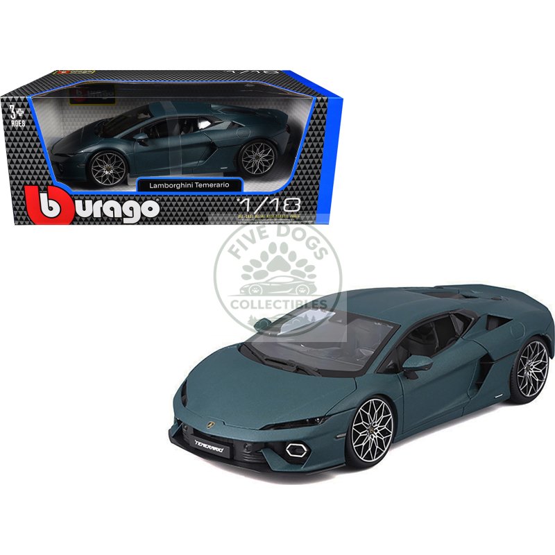 lamborghini temerario matt blue metallic 1/18 diecast model car by bburago