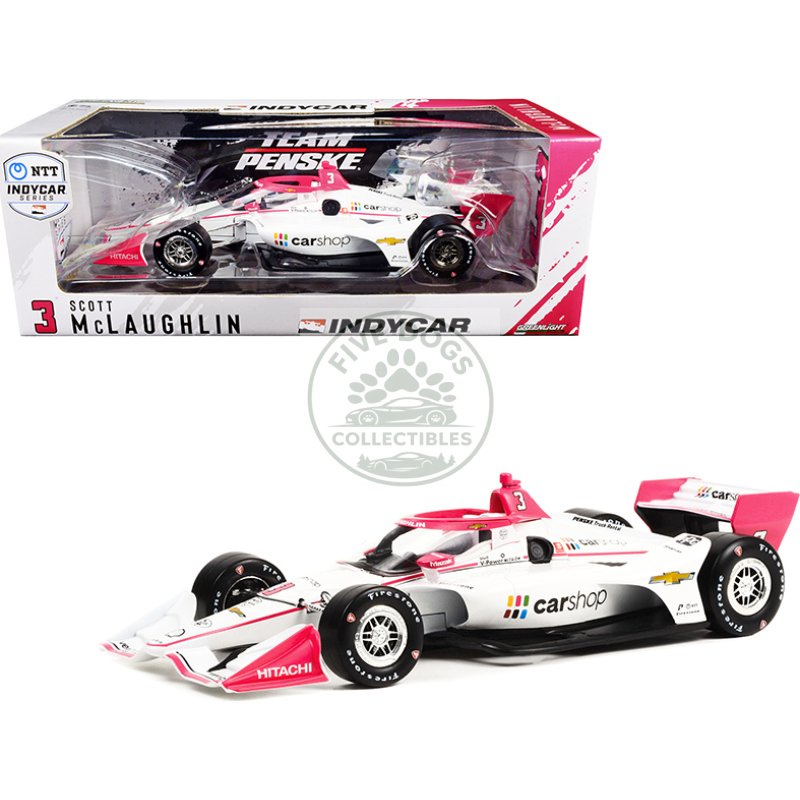 dallara indycar #3 scott mclaughlin "carshop" team penske (road course configuration) "ntt indycar series" (2021) 1/18 diecast model car by greenlight