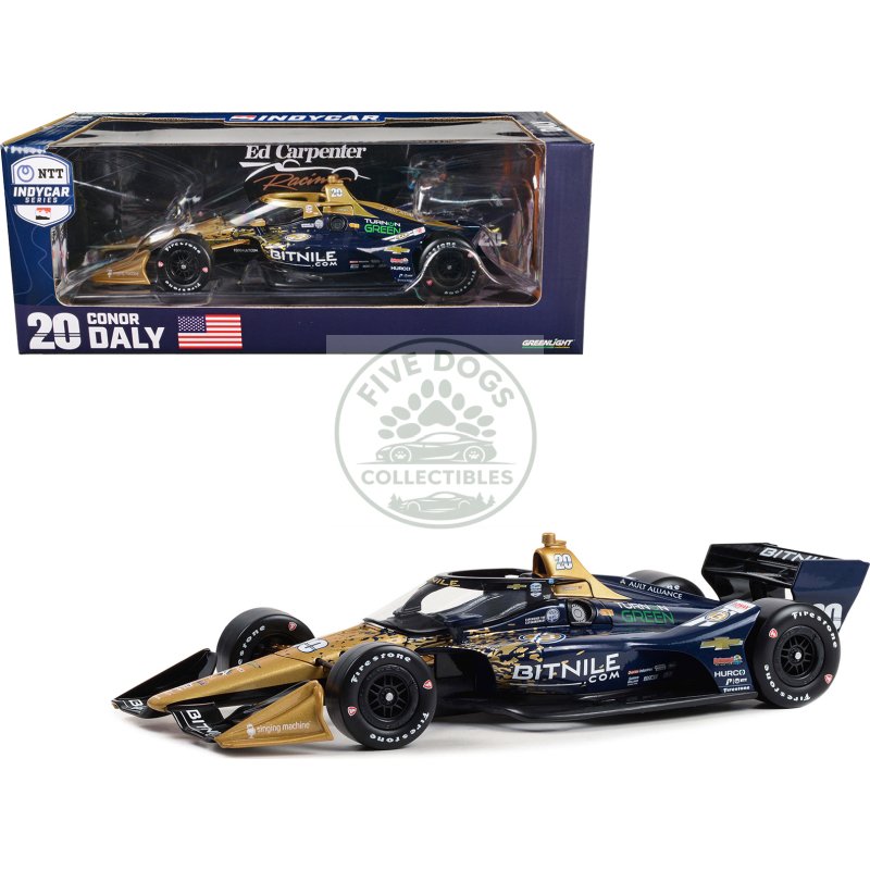 dallara indycar #20 conor daly "bitnile" ed carpenter racing (road course configuration) "ntt indycar series" (2023) 1/18 diecast model car by greenlight