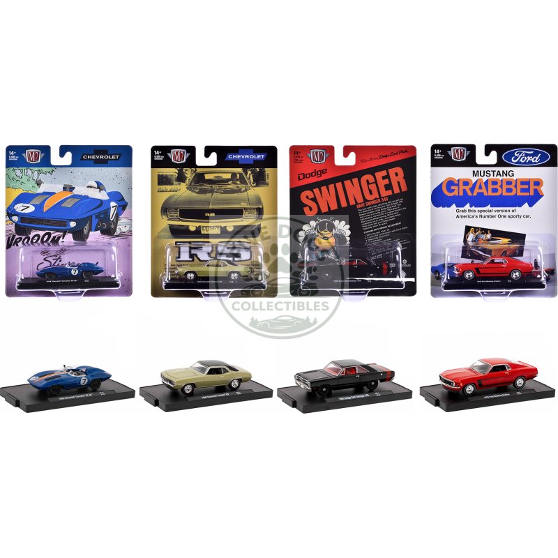 "auto drivers" set of 4 pieces in blister packs release 111 limited edition to 9600 pieces worldwide 1/64 diecast model cars by m2 machines