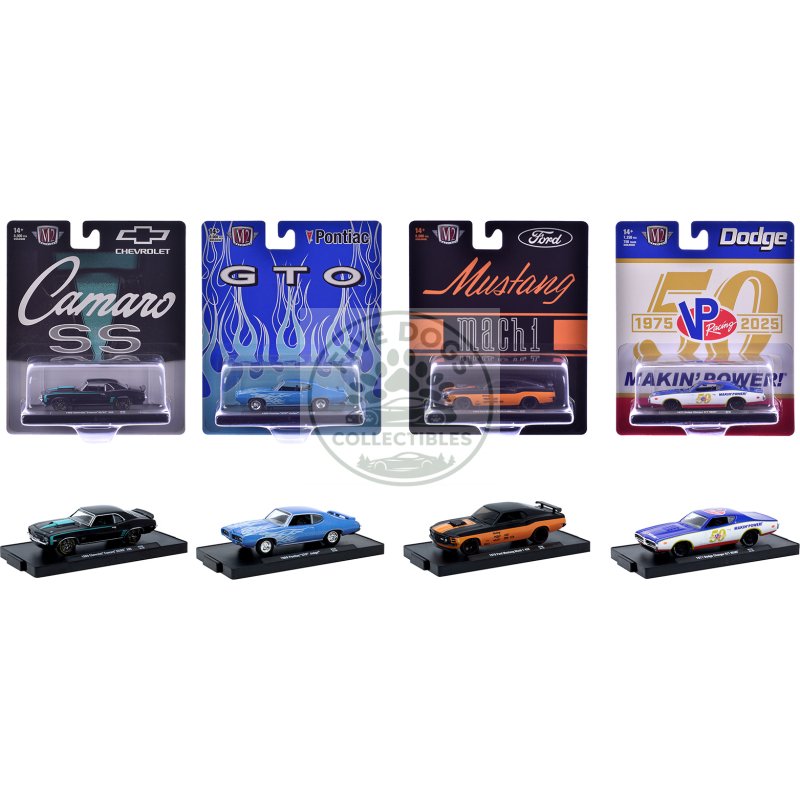 "auto drivers" set of 4 pieces in blister packs release 133 limited edition to 8000 pieces worldwide 1/64 diecast model cars by m2 machines