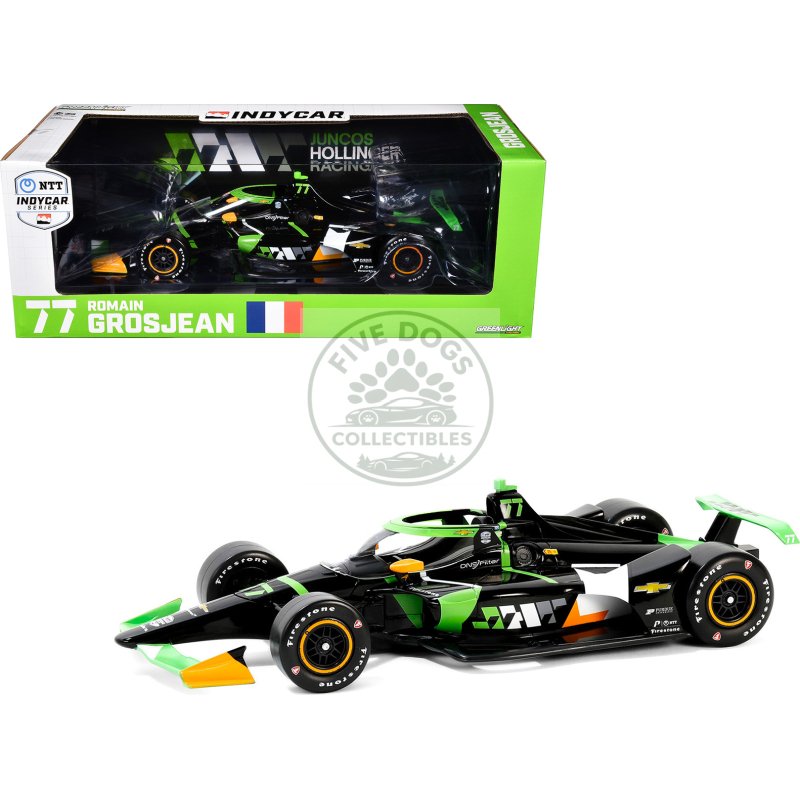 dallara indycar #77 romain grosjean "dns filter" juncos hollinger racing "ntt indycar series" (2024) 1/18 diecast model car by greenlight