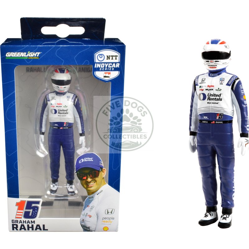 "ntt indycar series" #15 graham rahal driver figure "united rentals rahal letterman lanigan racing" for 1/18 scale models by greenlight