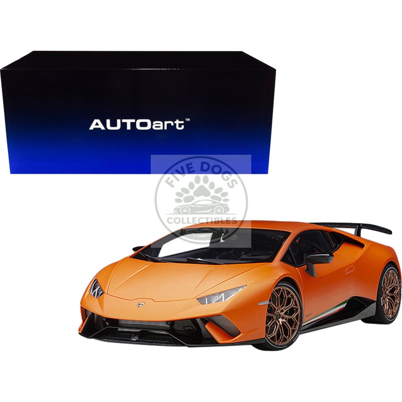 lamborghini huracan performante arancio anthaeus / matt orange with copper wheels 1/12 model car by autoart