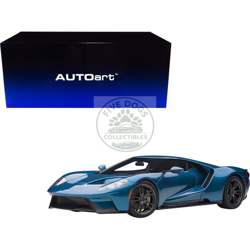 2017 ford gt liquid blue metallic 1/12 model car by autoart