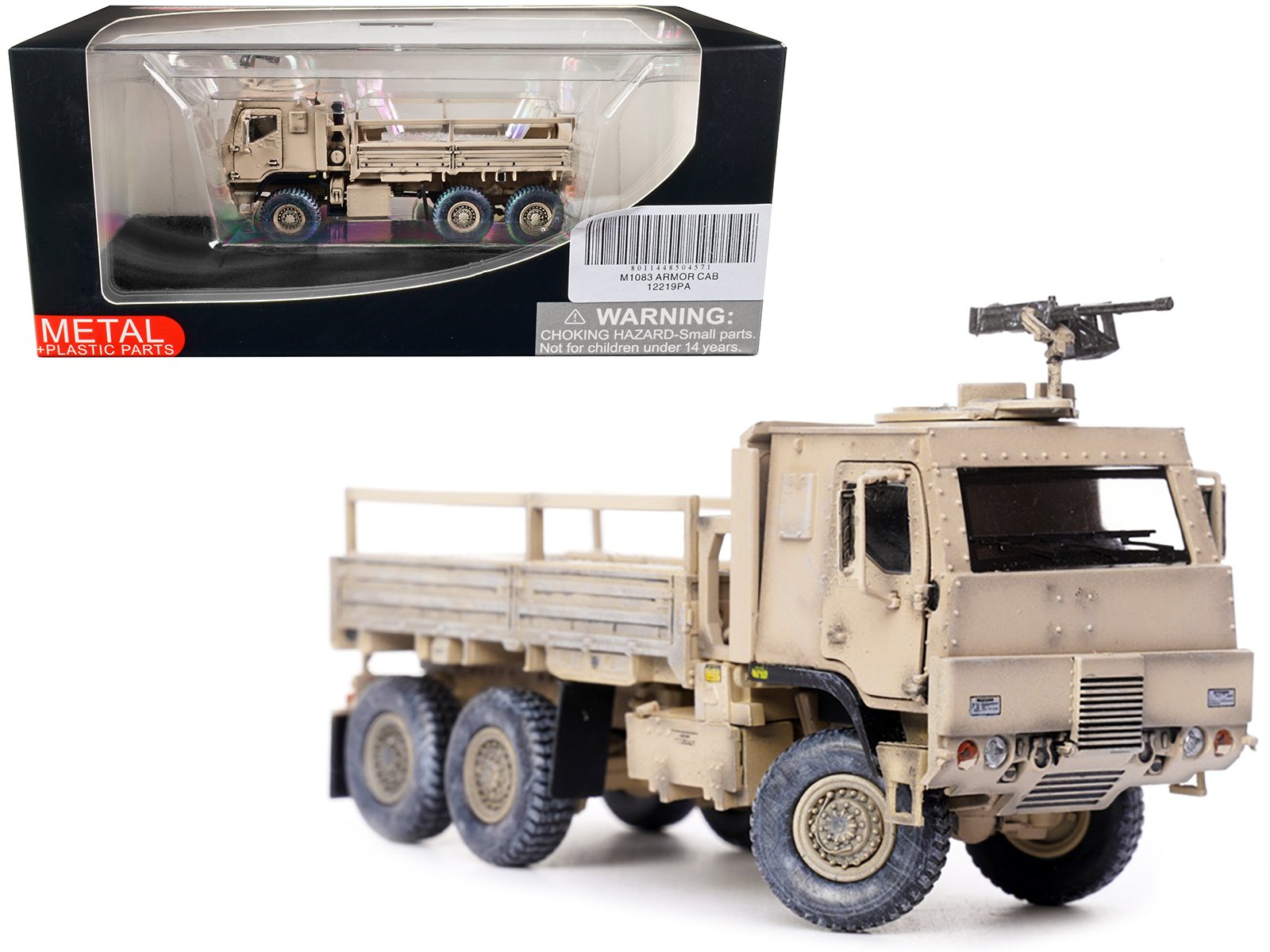 m1083 mtv (medium tactical vehicle) armored cab cargo truck with turret desert camouflage "us army" "armor premium" series 1/72 diecast model by panzerkampf m1083 mtv (medium tactical vehicle) armored cab cargo truck with turret desert camouflage "us army" "armor premium" series 1/72 diecast model by panzerkampf
