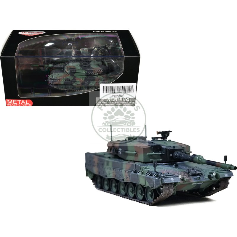 leopard 2a4 main battle tank with snorkel "nato camouflage" german army "armor premium" series 1/72 diecast model by panzerkampf