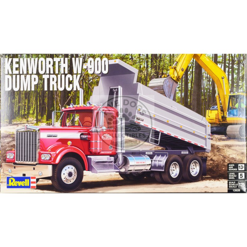 level 5 model kit kenworth w 900 dump truck 1/25 scale model by revell