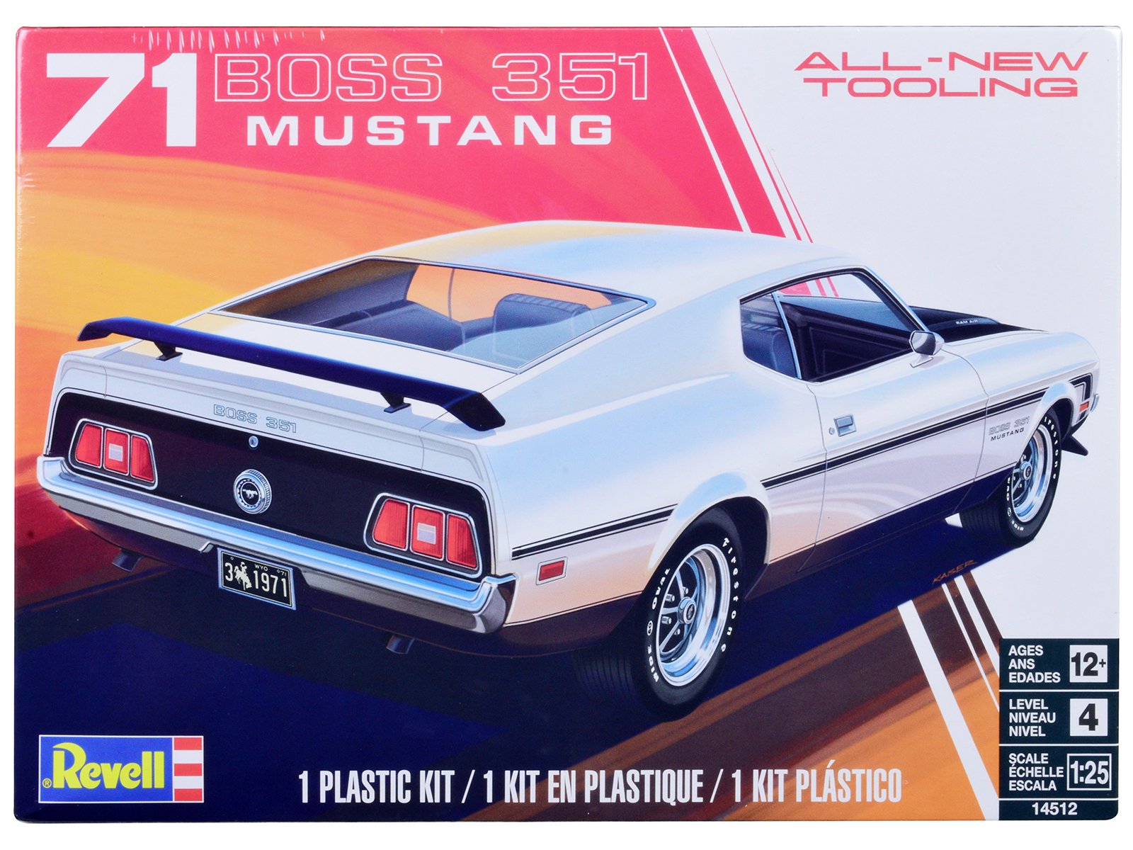 level 4 model kit 1971 ford mustang boss 351 1/25 scale model by revell level 4 model kit 1971 ford mustang boss 351 1/25 scale model by revell