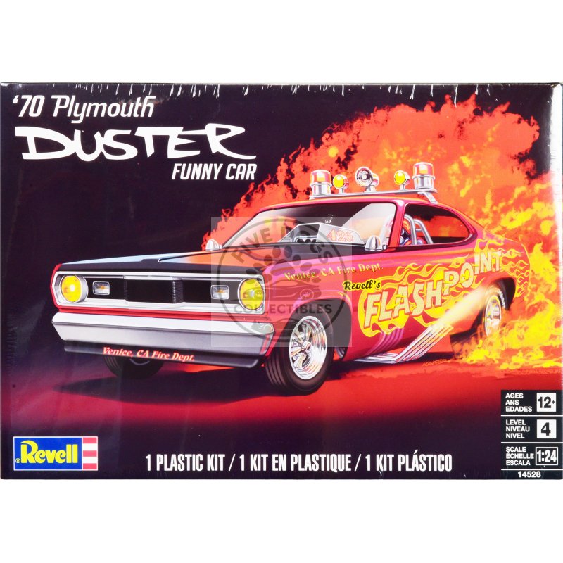 level 4 model kit 1970 plymouth duster funny car 1/24 scale model by revell