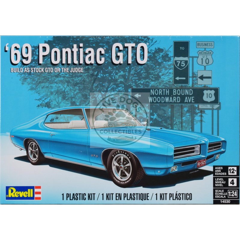 level 4 model kit 1969 pontiac gto 2 in 1 kit 1/24 scale model by revell