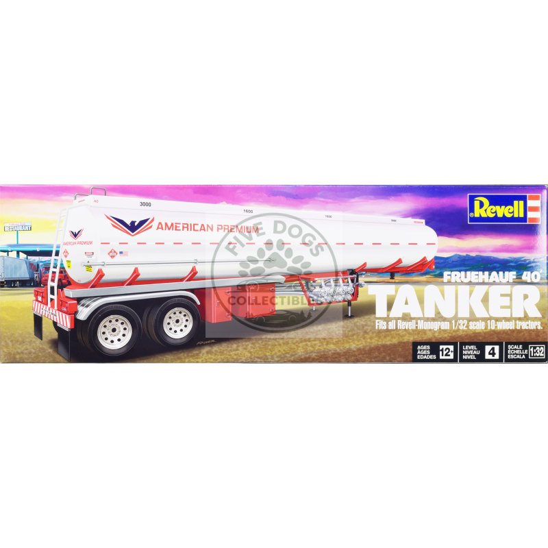 level 4 model kit fruehauf 40' tanker trailer 1/32 scale model by revell