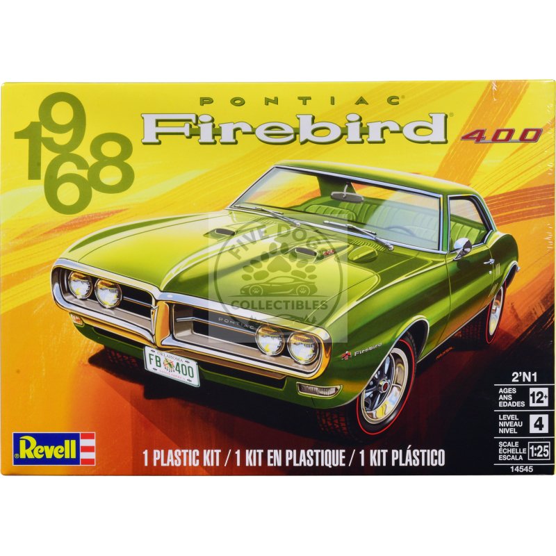 level 4 model kit 1968 pontiac firebird 400 2 in 1 kit 1/25 scale model by revell