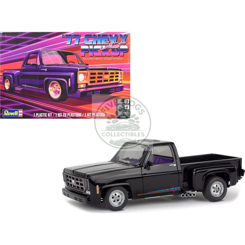 level 4 model kit 1977 chevrolet street pickup truck 1/25 scale model by revell