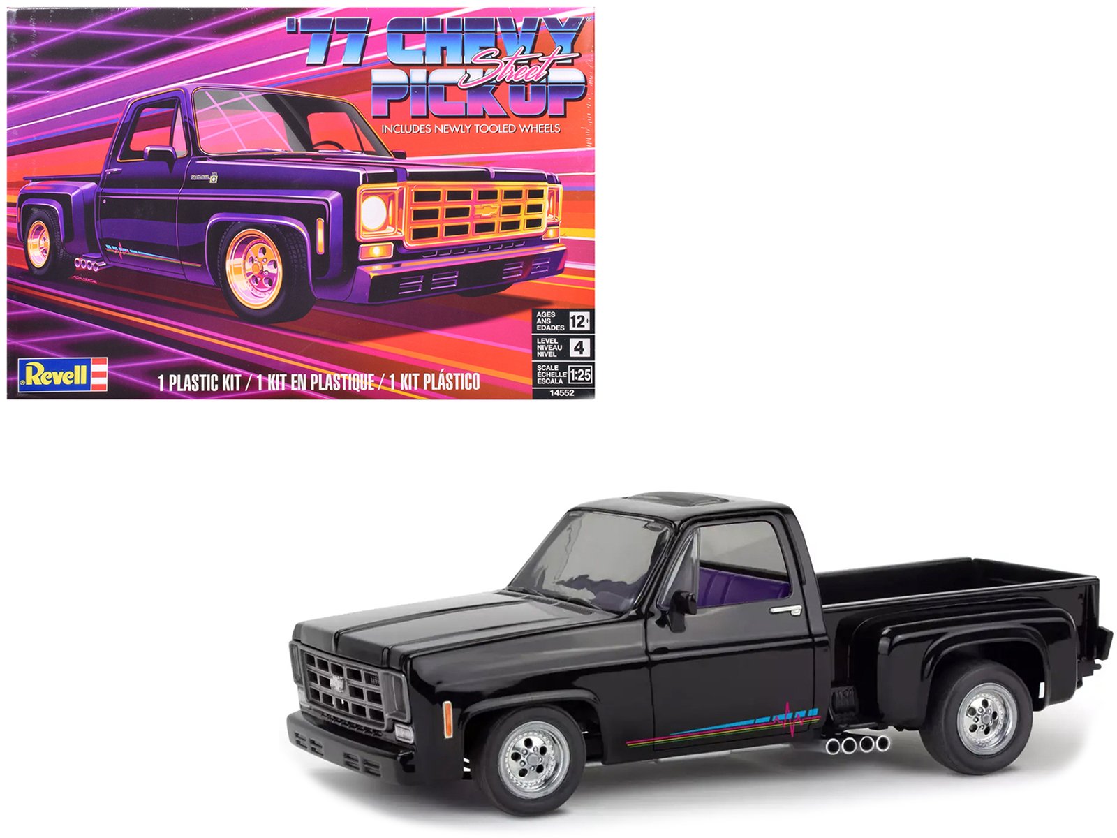 level 4 model kit 1977 chevrolet street pickup truck 1/25 scale model by revell level 4 model kit 1977 chevrolet street pickup truck 1/25 scale model by revell