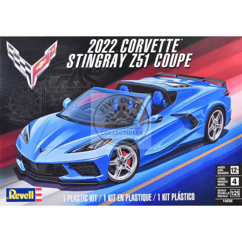 level 4 model kit 2022 chevrolet corvette stingray z51 coupe 1/25 scale model by revell