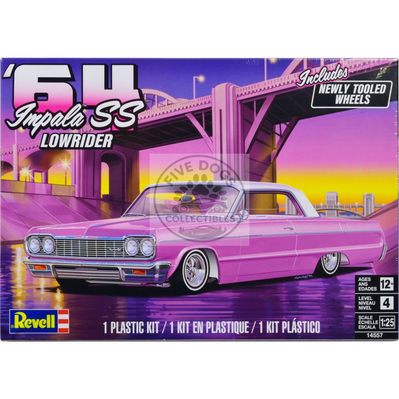 level 4 model kit 1964 chevrolet impala ss lowrider 1/25 scale model by revell