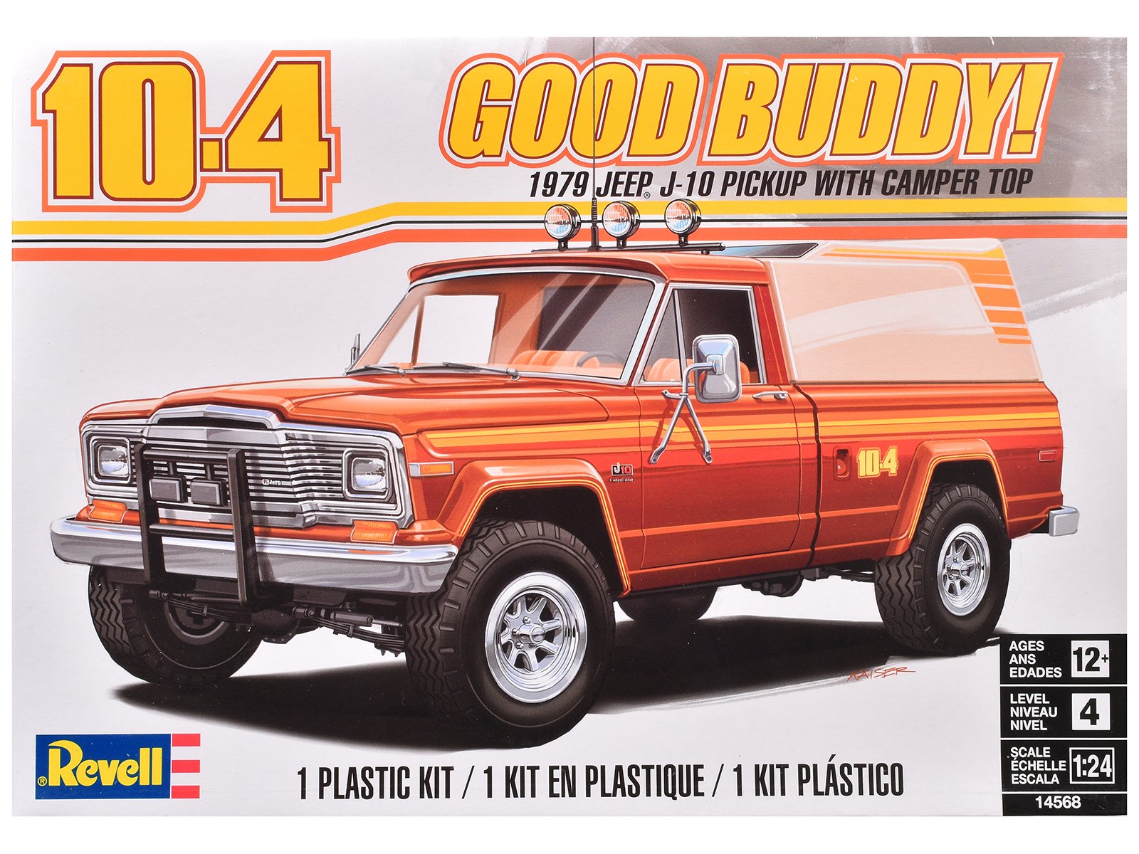 level 4 model kit 1979 jeep j 10 pickup truck with camper top 1/24 scale model by revell level 4 model kit 1979 jeep j 10 pickup truck with camper top 1/24 scale model by revell